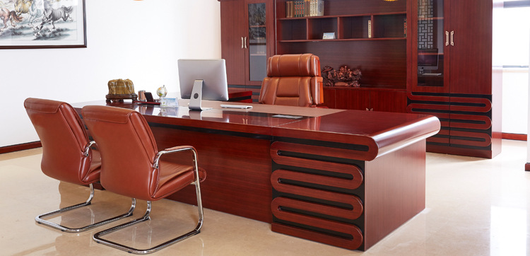 泰柚木實木辦公桌 總裁臺  HY-D鴻業18號